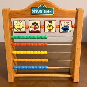 Vintage Sesame Street Toy Wooden Abacus